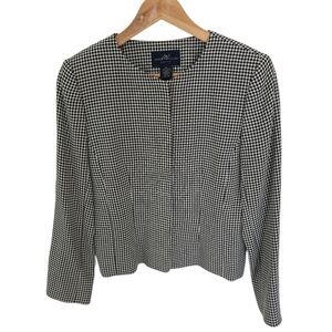 Vintage AV Andrea Viccaro Blazer Jacket Diamond Pattern Black White Hongkong 10P